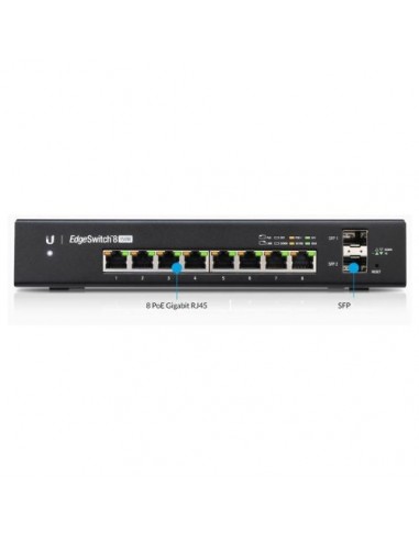 Switch Ubiquiti EdgeSwitch ES-8-150W, 8port 10/100/1000Mbps, PoE+