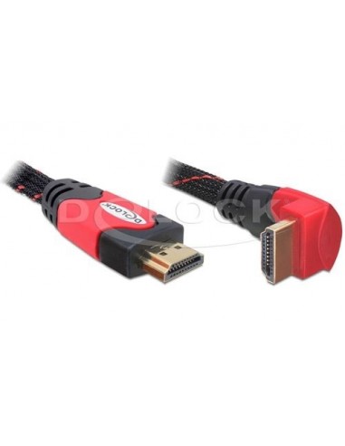 Kabel HDMI M/M 5m Delock 82688, kotni, rdeč