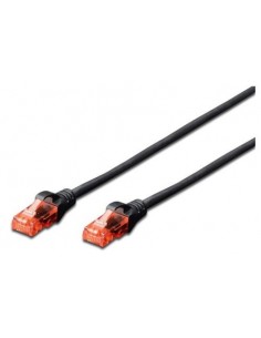 Priključni kabel UTP C6 RJ45 0,25m, črn, Digitus DK-1617-0025/BL