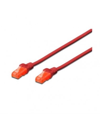 UTP priključni kabel C6 RJ45 0,25m, rdeč, Digitus DK-1617-0025/R
