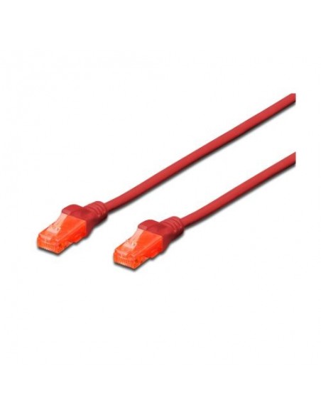 Priključni kabel UTP C6 RJ45 0,25m, rdeč, Digitus DK-1617-0025/R