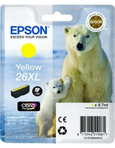Epson kartuša 26XL Yellow za XP-600/700/800