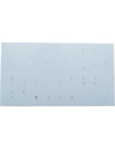 Nalepke za tipkovnico SLO znaki beli na prozorni osnovi