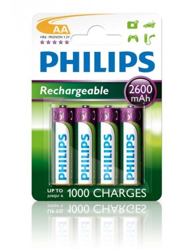Baterija polnilna Philips 2600mAh Ni-mH AA, 4 pack (R6B4B260/10)