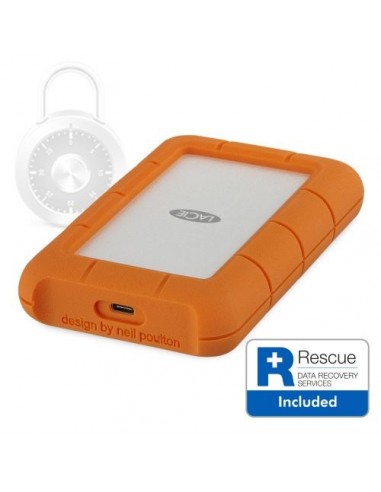 Zunanji disk LaCie Rugged SECURE (STFR2000403), 2.5", 2TB, USB-C 3.0/Thunderbolt