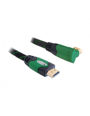 Kabel HDMI M/M 1m Delock 82951, kotni, zelen