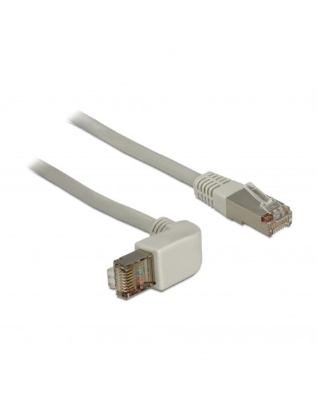 Priključni kabel SFTP C5e RJ45 0.5m, siv, kotni, Delock