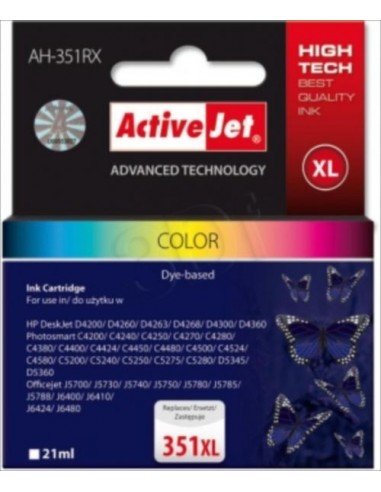 ActiveJet kartuša HP 351XL barvna za OJ J5780/J5785, PhotoSmart C4280/C5280/D4260 (CB335EE)