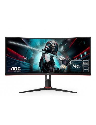 Monitor AOC 34"/86.36cm CU34G2X, 2xHDMI/DP, 3440x1440@144Hz, 3.000:1, 300 cd/m2, 1ms, črn/rdeč