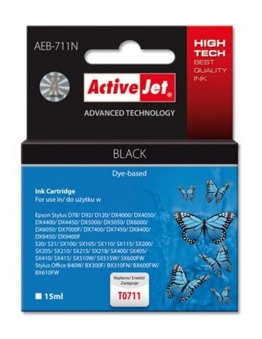 ActiveJet kartuša Epson T0711 črna za Stylus D78/DX4050/5050/6050/7000F