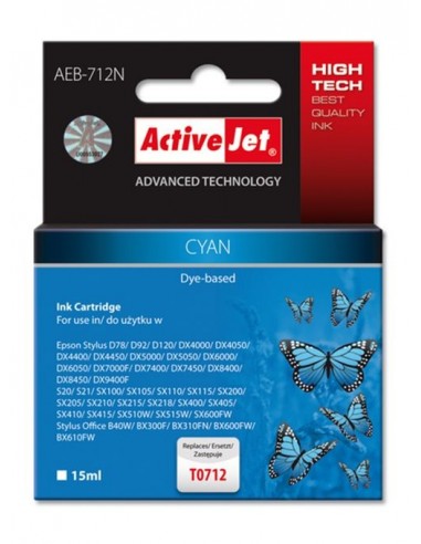 ActiveJet kartuša Epson T0712 cyan za Stylus D78/DX4050/5050/6050/7000F