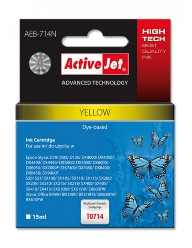 ActiveJet kartuša Epson T0714 yellow za Stylus D78/DX4050/5050/6050/7000F