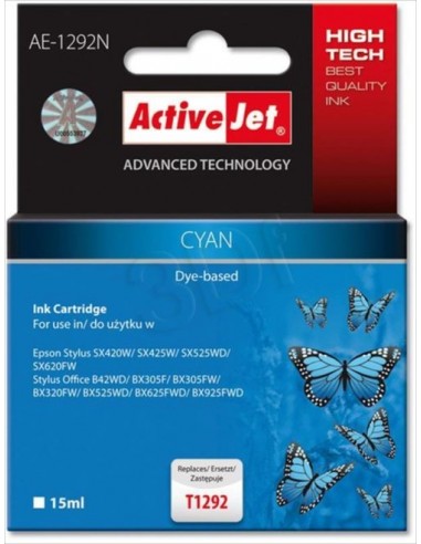 ActiveJet kartuša Epson T1292 cyan za Stylus SX425W/SX525WD/BX305F
