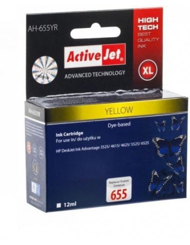 ActiveJet kartuša HP 655 yellow za DJ Ink Advantage 3525/4615/4625/5525/6525 (CZ109AE)