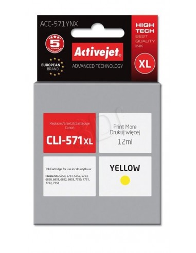 ActiveJet kartuša Canon CLI-571YXL yellow za Pixma MG5750