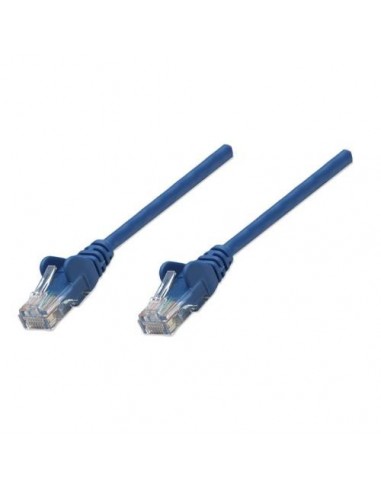 UTP priključni kabel C5e RJ45 0.5m, moder, Intellinet 318129