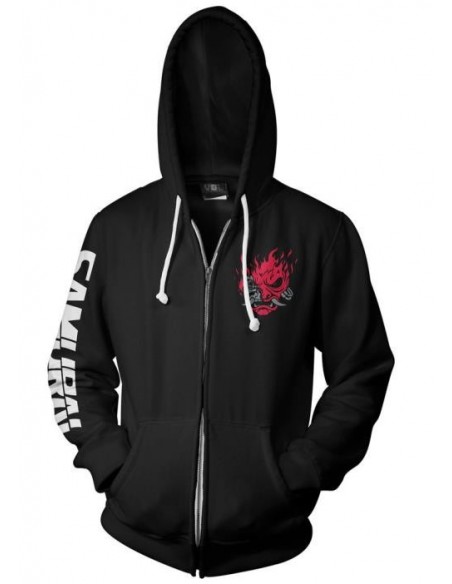 Pulover JINX CYBERPUNK 2077 BIGGEST FAN ZIP-UP HOODIE ČRN 2XL