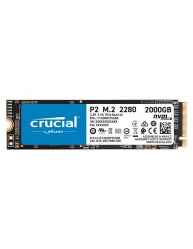 SSD Crucial P2 (CT2000P2SSD8) M.2 2TB, 2400/1900 MB/s, PCI-e 3.0 x4 NVMe, 3D QLC