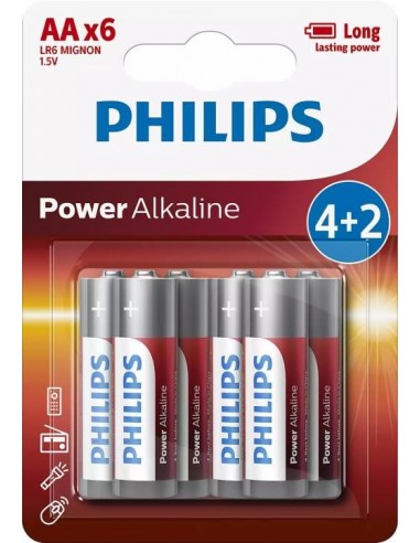 Baterija alkalna Philips 1,5V AA LR06 4x (LR6P6BP/10)