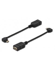 Kabel USB A-Micro B 0.2m Ž-M OTG kotni Digitus AK-300313-002-S