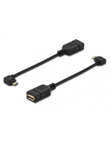 Kabel USB A-Micro B 0,2m Ž-M OTG kotni Digitus AK-300313-002-S