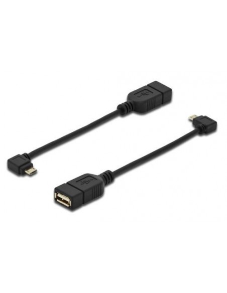 Kabel USB A-Micro B 0.2m Ž-M OTG kotni Digitus AK-300313-002-S