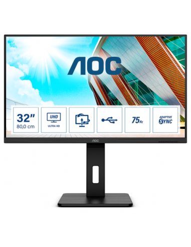 Monitor AOC 31.5"/80cm U32P2, 2x/HDMI/DP, 3840x2160, 3.000:1, 350 cd/m2, 4ms, 2x3W zvočniki