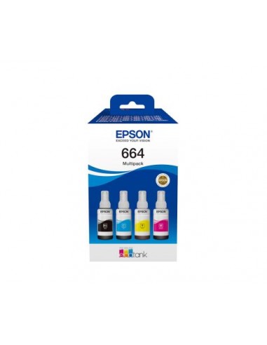 Epson komplet črnil T664 black/cyan/magenta/yellow za L100/L200/L550 (4x 70ml)