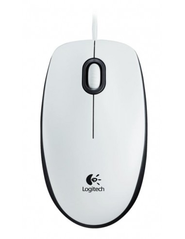 Miška Logitech M100 (910-005004), bela, USB