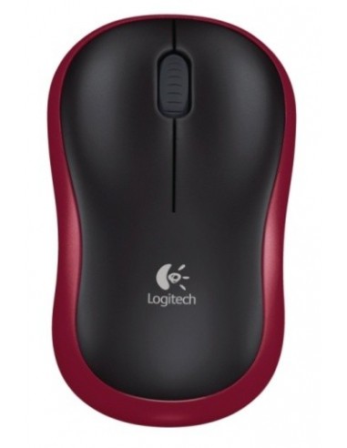 Miška Logitech M185 (910-002240), brezžična, optična, rdeča