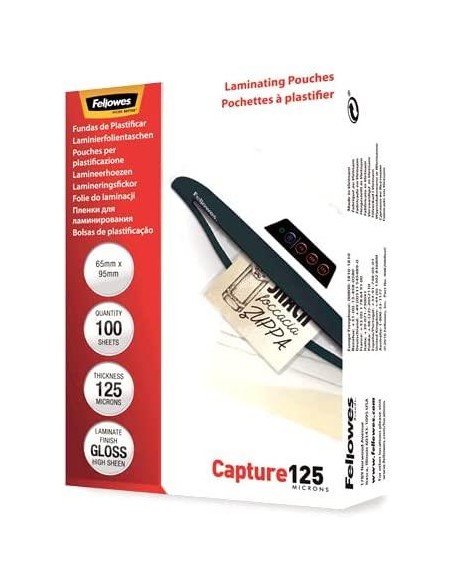 Žepki za plastificiranje Fellowes 65 x 95 mm, 125 mic, 100 kosov