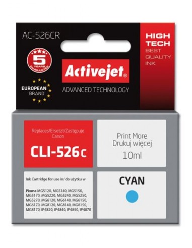 ActiveJet kartuša Canon CLI-526C Cyan za Pixma MG5120/5140/5150/5170