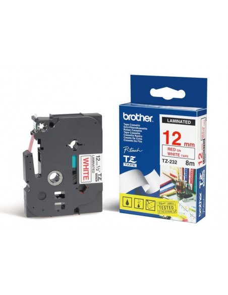 Brother trak TZ-232 12mm Bel/Rdeč