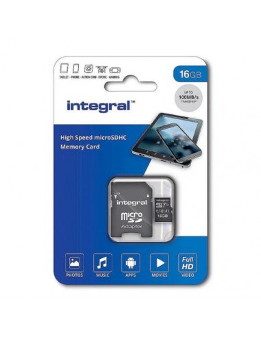 Spominska kartica Micro SDHC 16GB Integral (INMSDH16G-100V10)