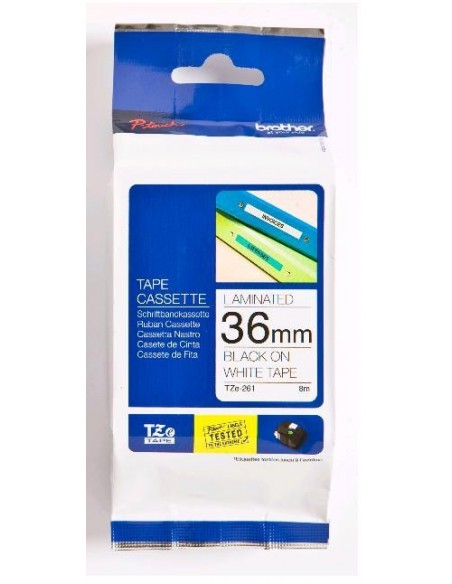 Brother trak TZe-261 36mm Bel/Črn
