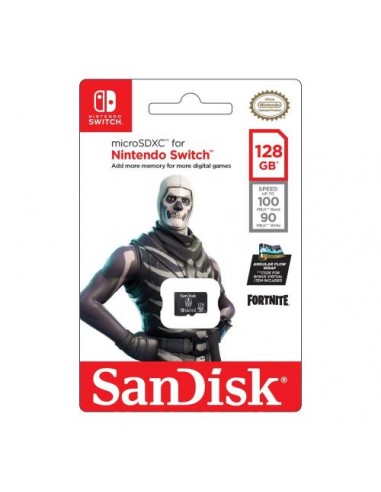 Spominska kartica Micro SDXC 128GB SanDisk Nintendo Switch Fortnite Edition, Skull Trooper (SDSQXAO-128G-GN6ZG)