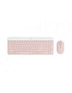 Tipkovnica + miška Logitech MK470 Slim Wireless Combo (920-011322) roza, SLO g.
