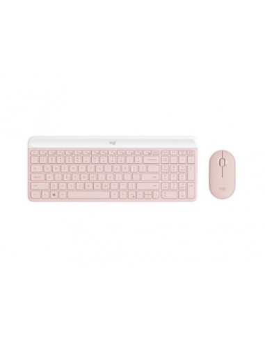 Tipkovnica + miška Logitech MK470 Slim Wireless Combo (920-011322) roza, SLO g.