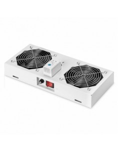 Komunikacijska omara - hladilna enota 2x vent. s termostatom Digitus siva (DN-19 FAN-2-WM-T)