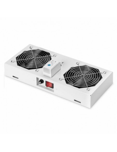 Komunikacijska omara - hladilna enota 2x vent. s termostatom Digitus siva (DN-19 FAN-2-WM-T)