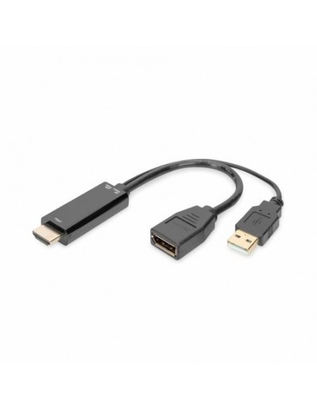Adapter HDMI-M/Displayport-Ž, Digitus AK-330101-002-S, 4K