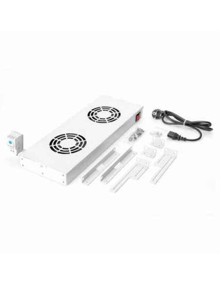 Komunikacijska omara - hladilna enota 2x vent. s termostatom Digitus siva (DN-19 FAN-2-HO)