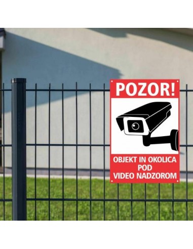 PVC tabla POZOR! OBJEKT, OKOLICA POD VIDEO NADZOROM (200x300)