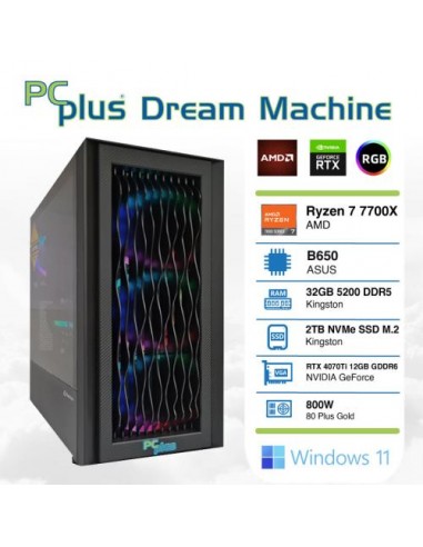 PC PCplus Dream Machine (144339) Ryzen 7 7700X 32GB 2TB NVMe SSD GeForce RTX 4070Ti 12GB Windows 11 Home