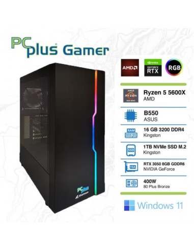 PC PCplus Gamer (144393) R5 5600X 16GB 1TB M.2 NVMe SSD GeForce RTX3050 8GB Windows 11 Home