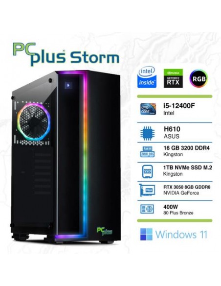 PC PCplus Storm (144396) i5-12400F 16GB 1TB NVMe SSD GeForce RTX 3050 8GB Windows 11 Home