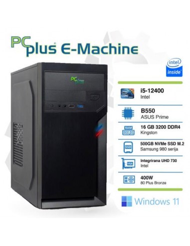 PC PCplus E-Machine (144802) i5-12400 16GB 500GB NVMe SSD Windows 11 Pro