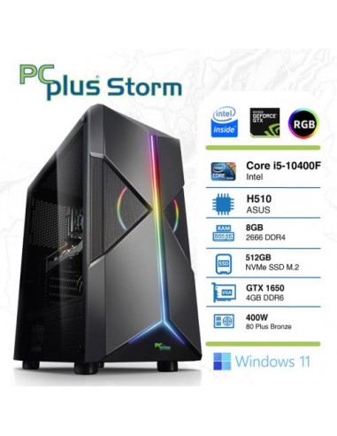 PC PCplus Storm (144925) i5-10400F 8GB 512GB NVMe SSD GeForce GTX 1650 4GB GDDR6 Windows 11 Home