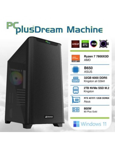 PC PCplus Dream Machine (145077) Ryzen 7 7800X3D 32GB 2TB NVMe SSD GeForce RTX 4070Ti 12GB Windows 11 Home