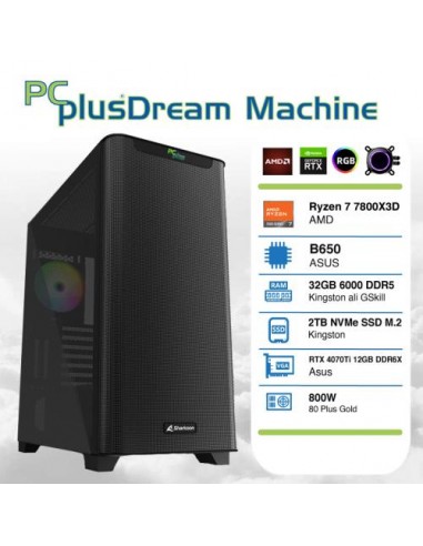 PC PCplus Dream Machine (145112) Ryzen 7 7800X3D 32GB 2TB NVMe SSD GeForce RTX 4070Ti 12GB